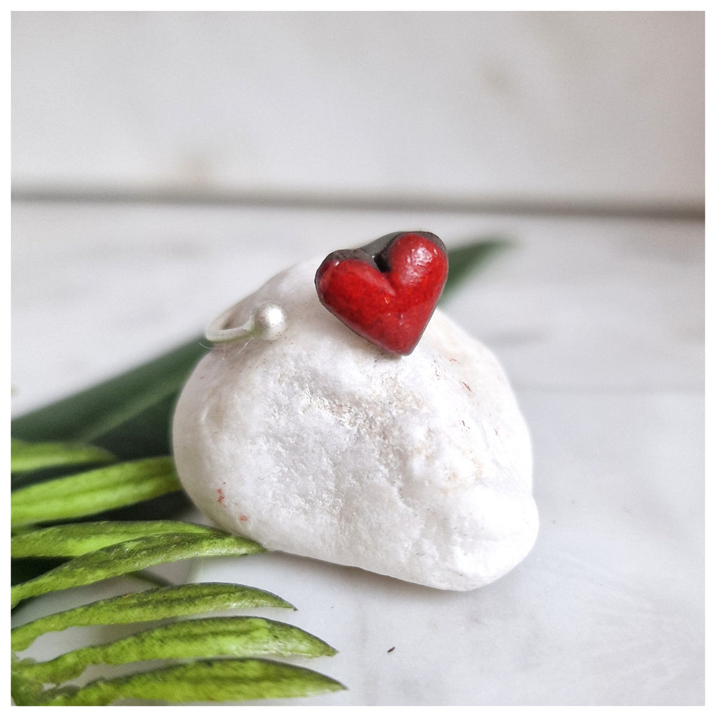 Anillo corazón plata fino