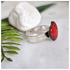 Anillo corazón plata grueso