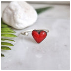 Anillo corazón plata fino