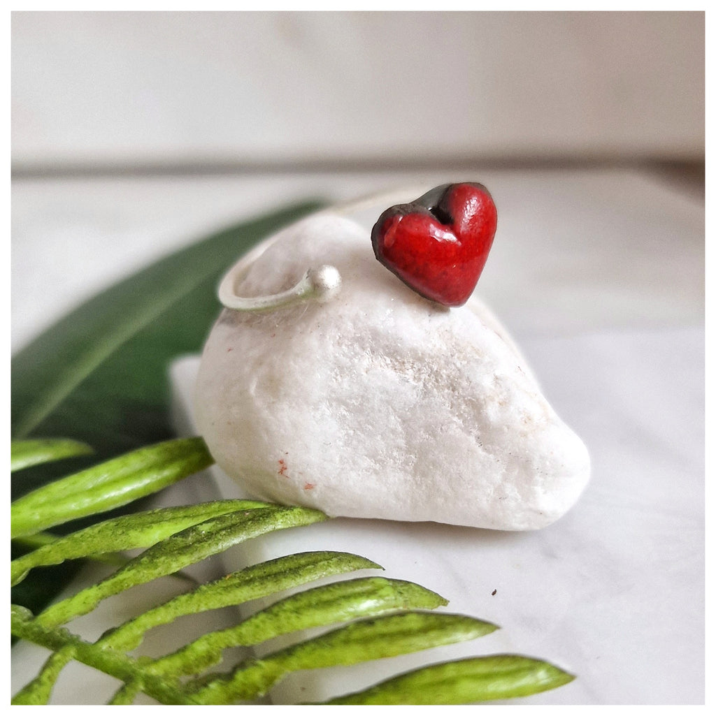 Anillo corazón plata fino