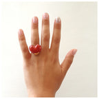 Anillo corazón dorado fino