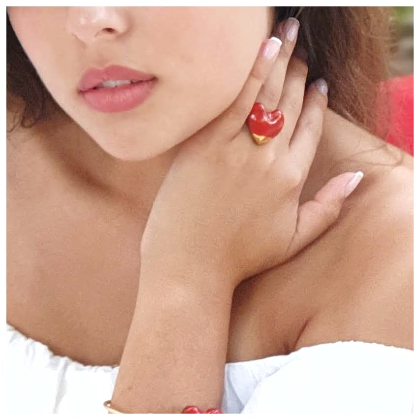 Anillo corazón dorado