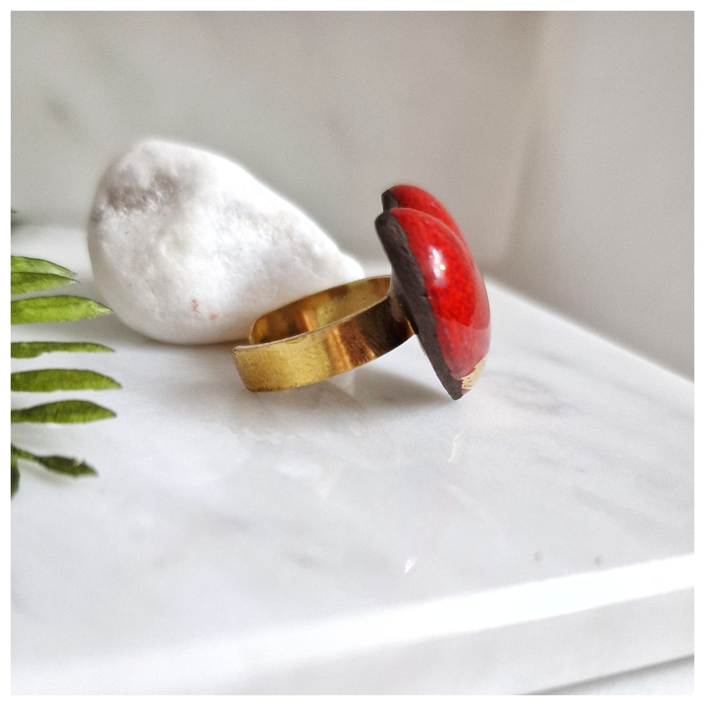 Anillo corazón dorado