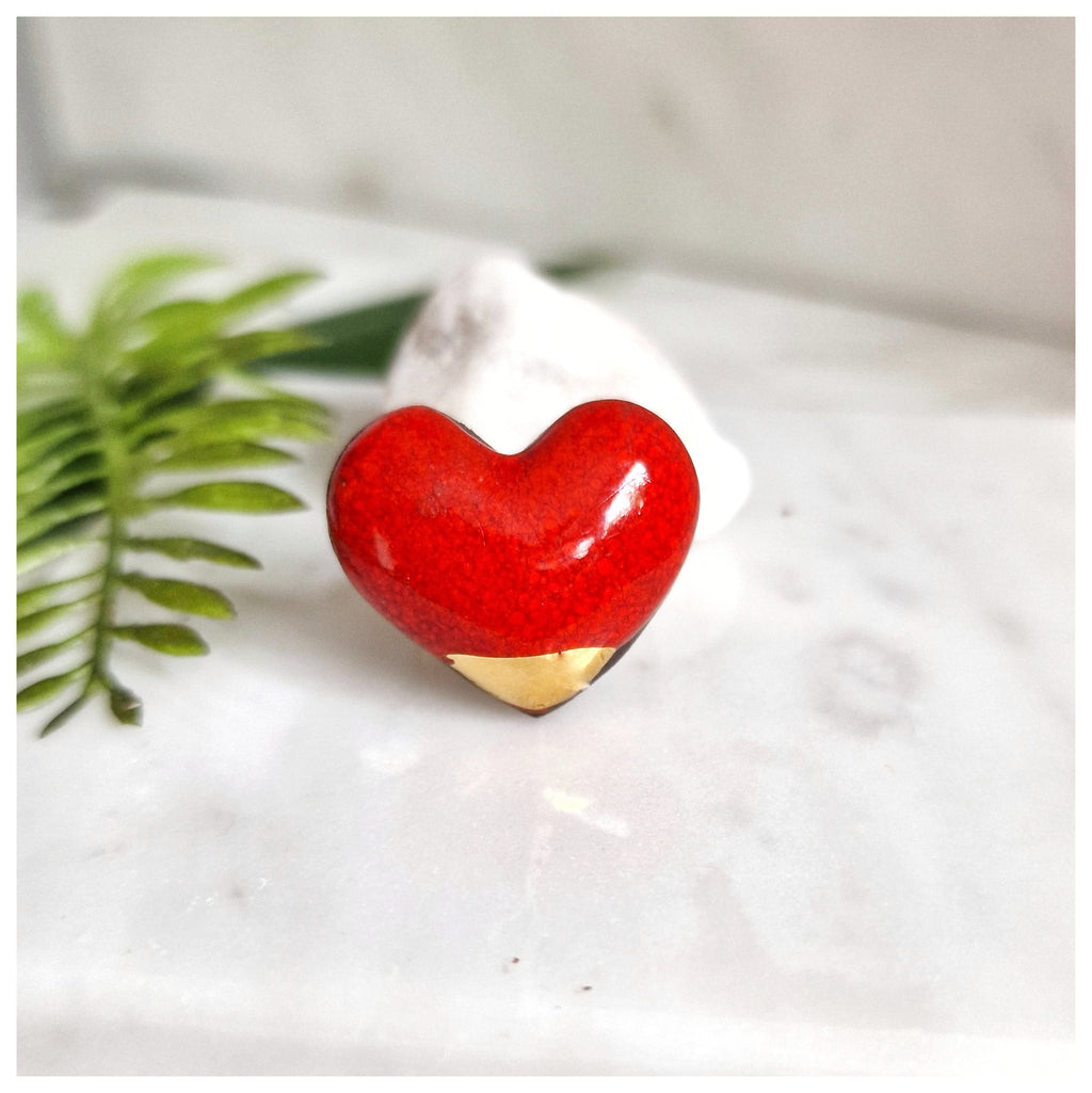 Anillo corazón dorado