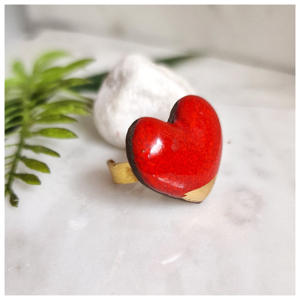 Anillo corazón dorado