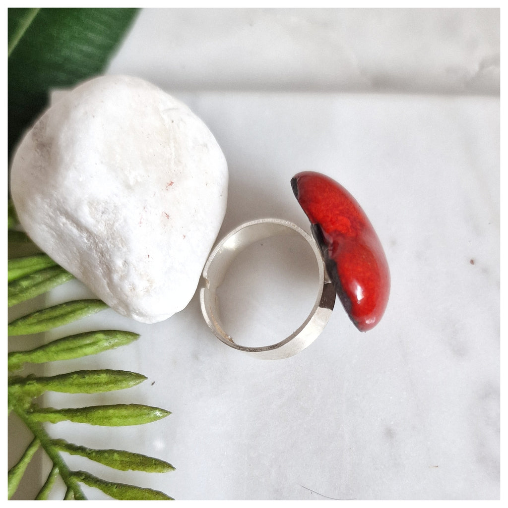 Anillo corazón plata grueso