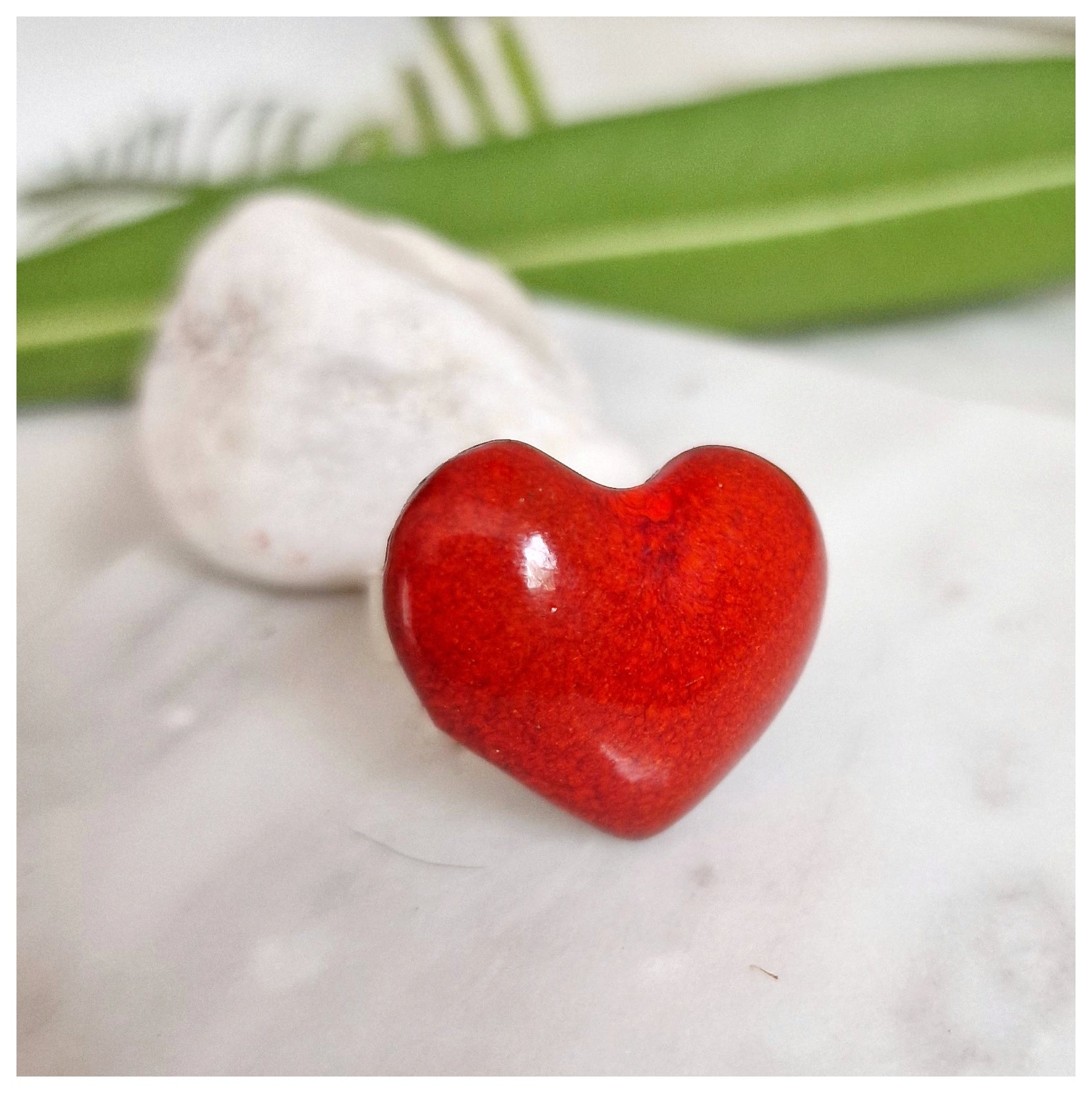 Anillo corazón plata grueso