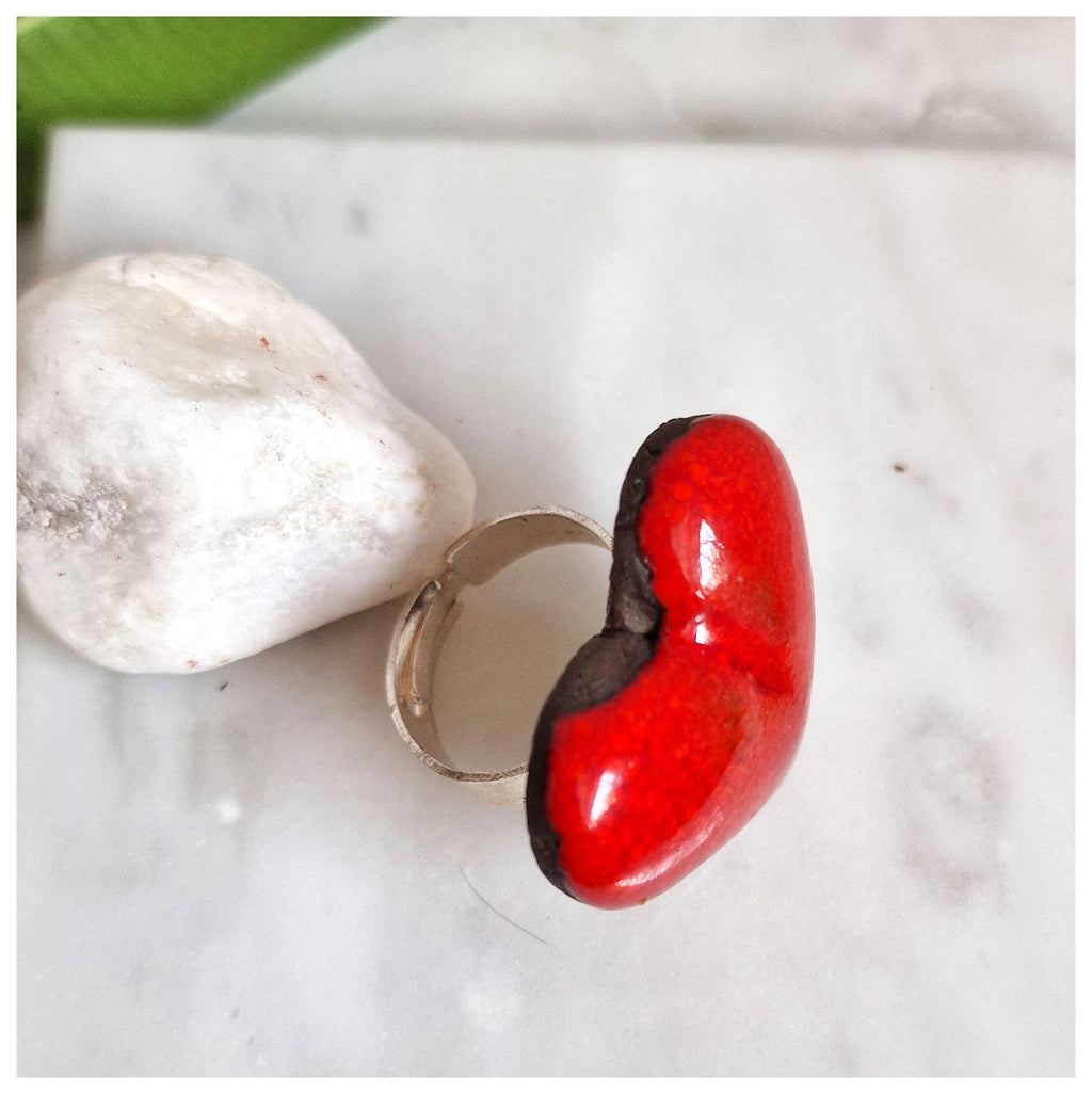 Anillo corazón plata grueso