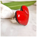 Anillo corazón plata grueso