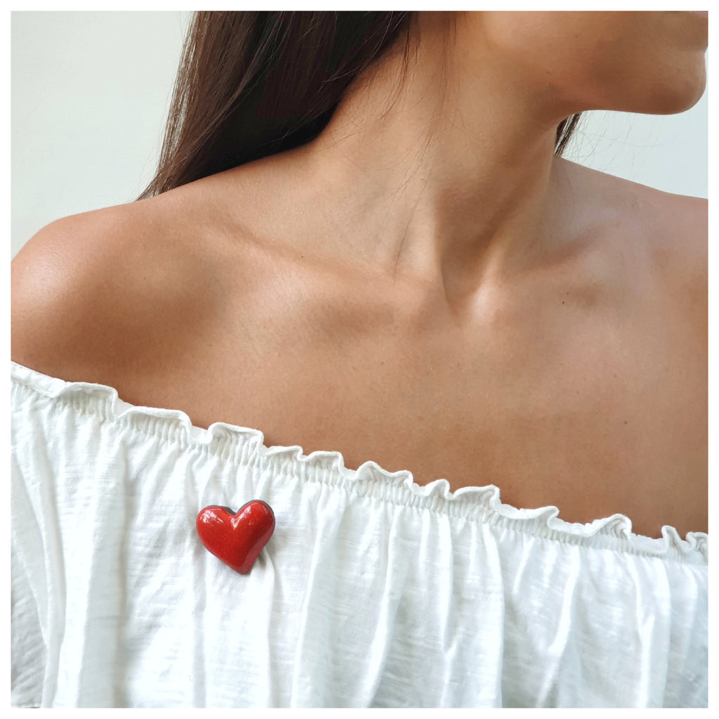 Broche corazón plata