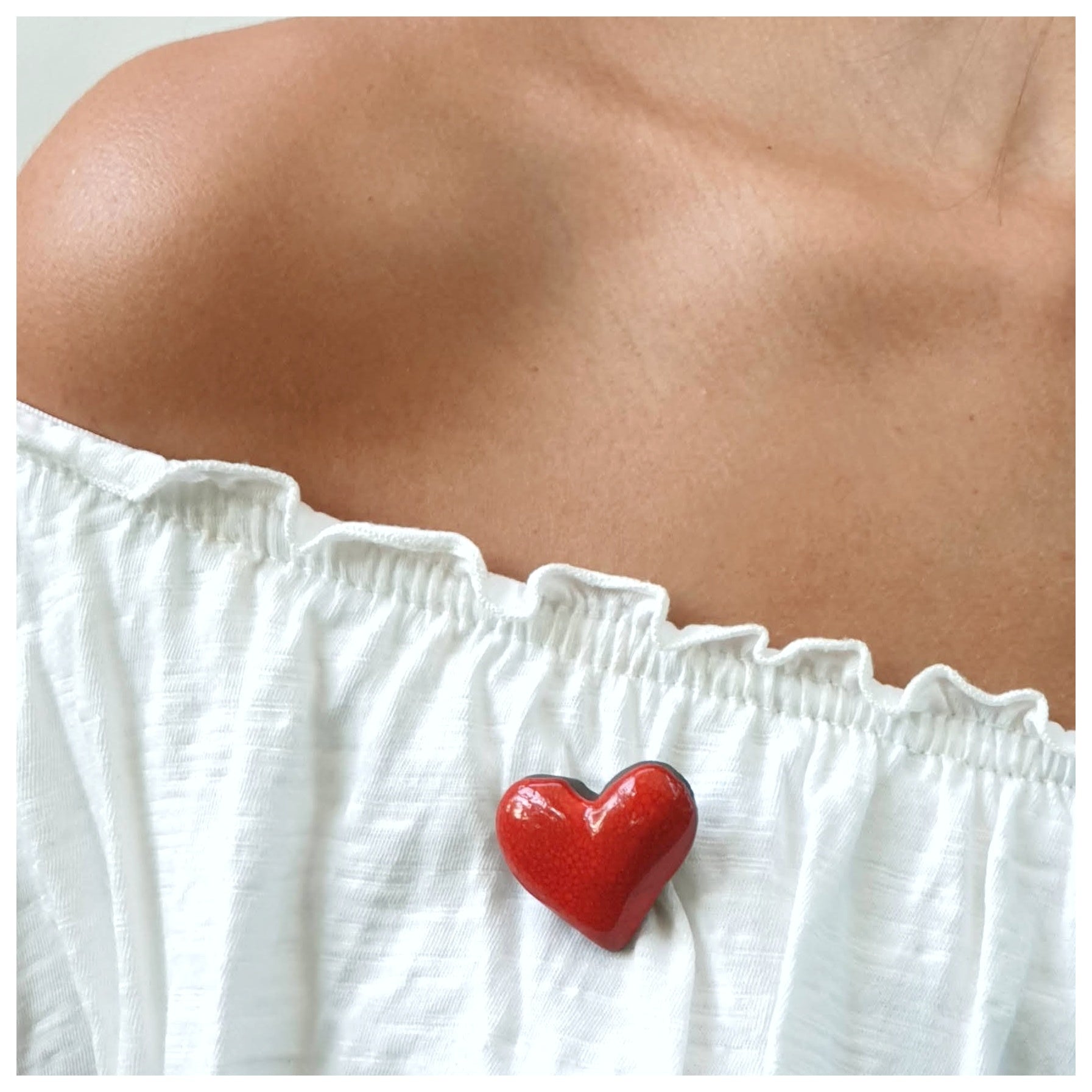 Broche corazón plata