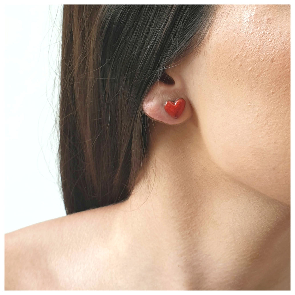 Pendiente corazón plata