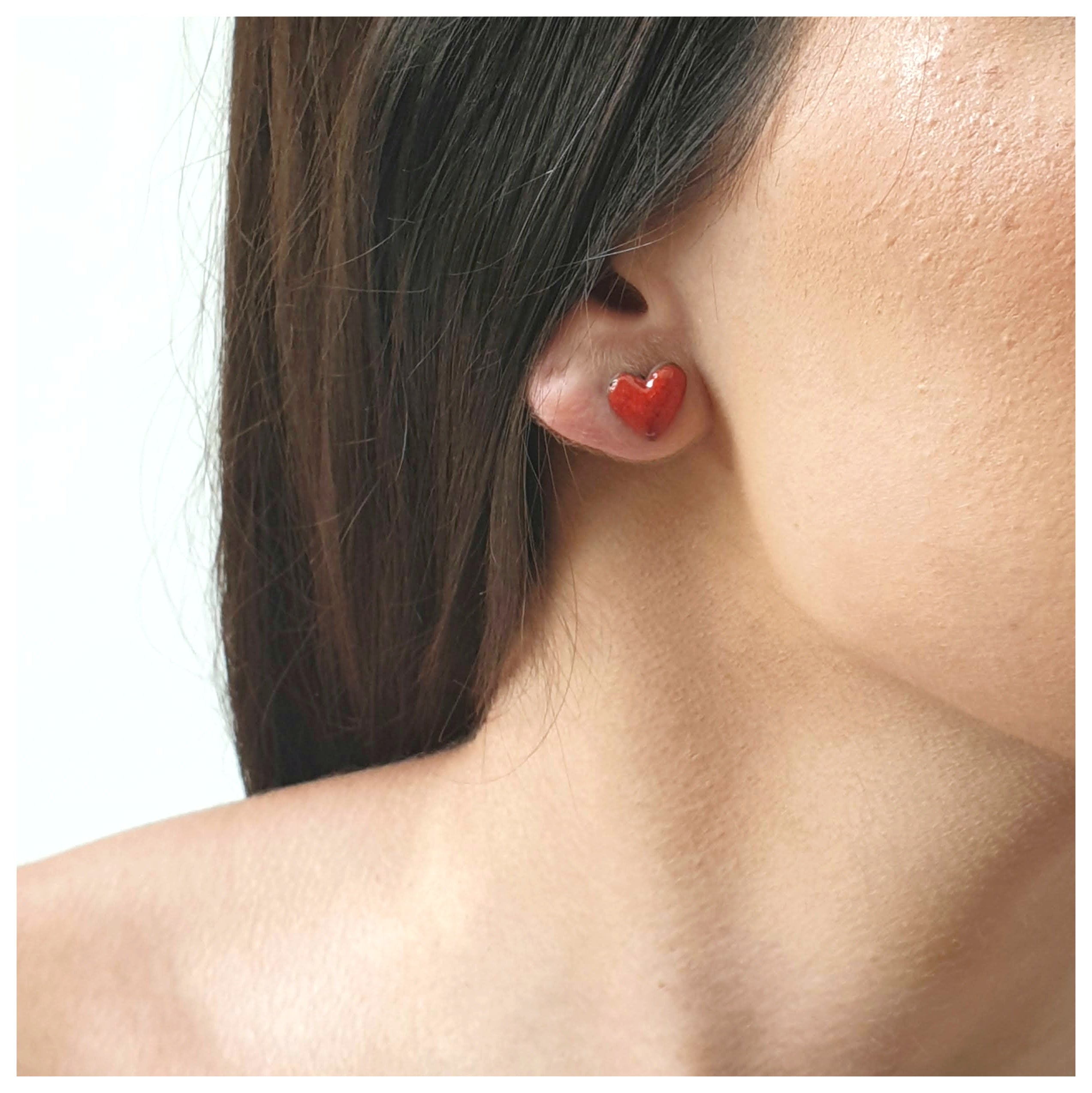 Pendiente corazón plata