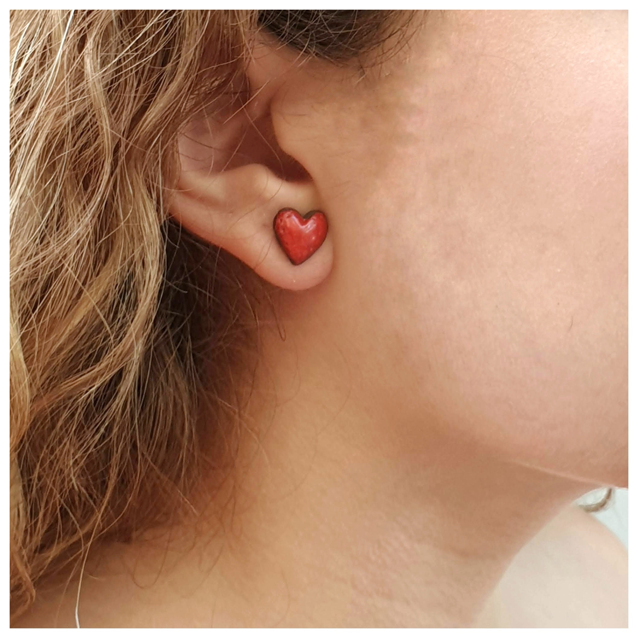 Pendiente corazón plata