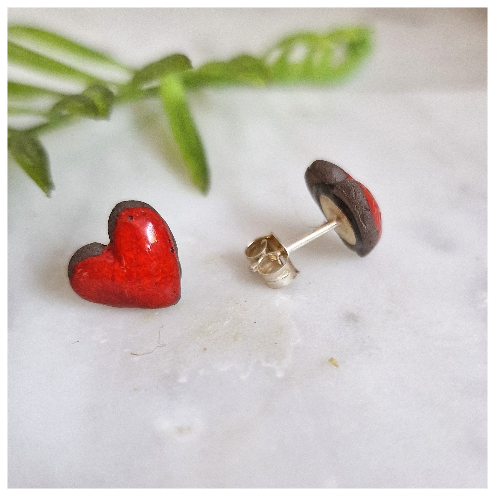 Pendiente corazón plata