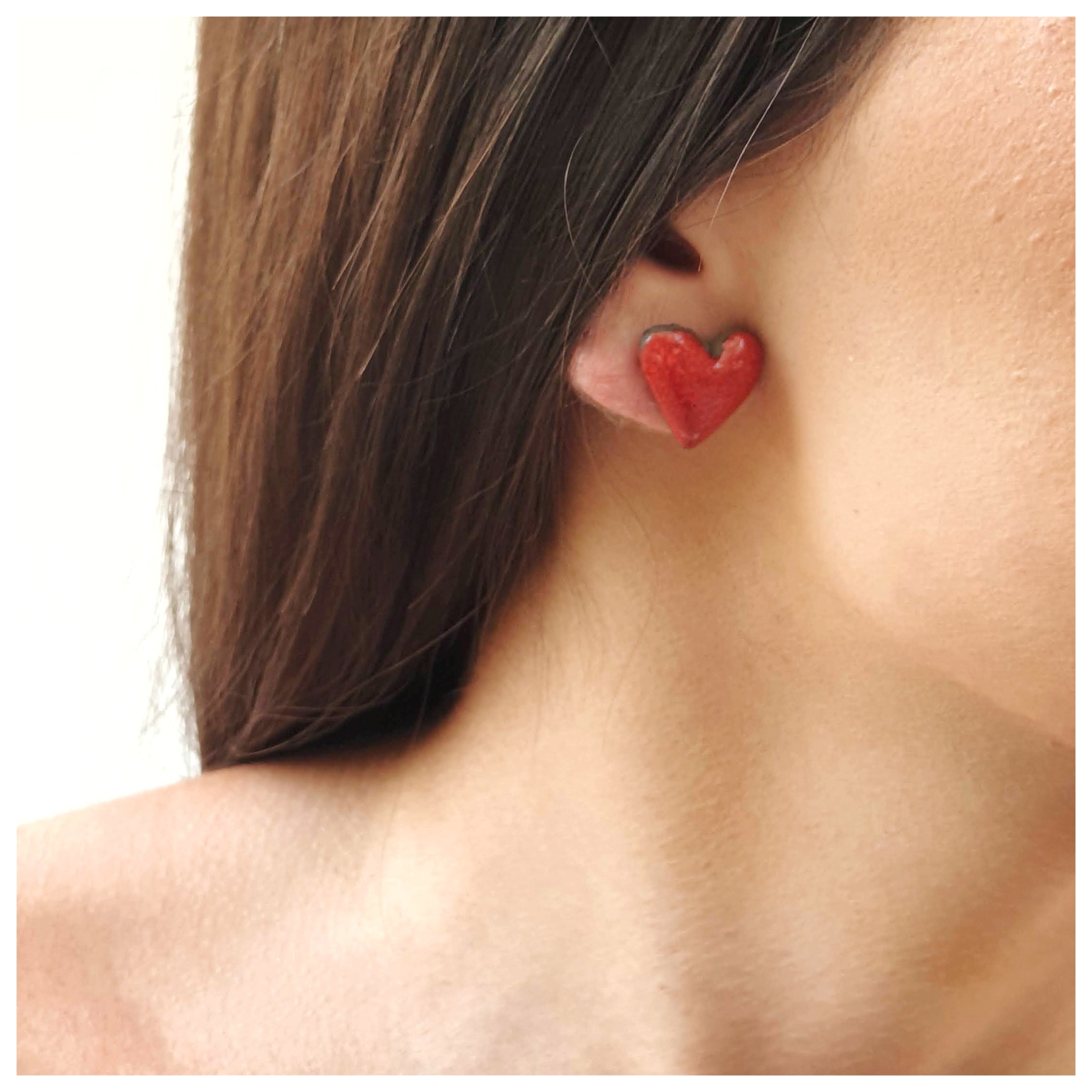 Pendiente corazón plata