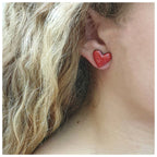 Pendiente corazón plata