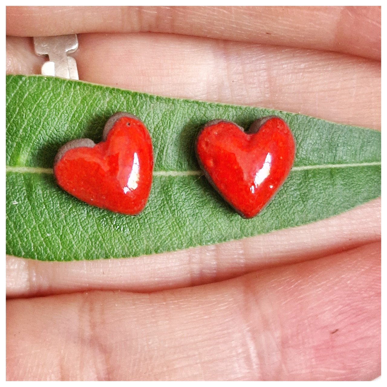 Pendiente corazón plata