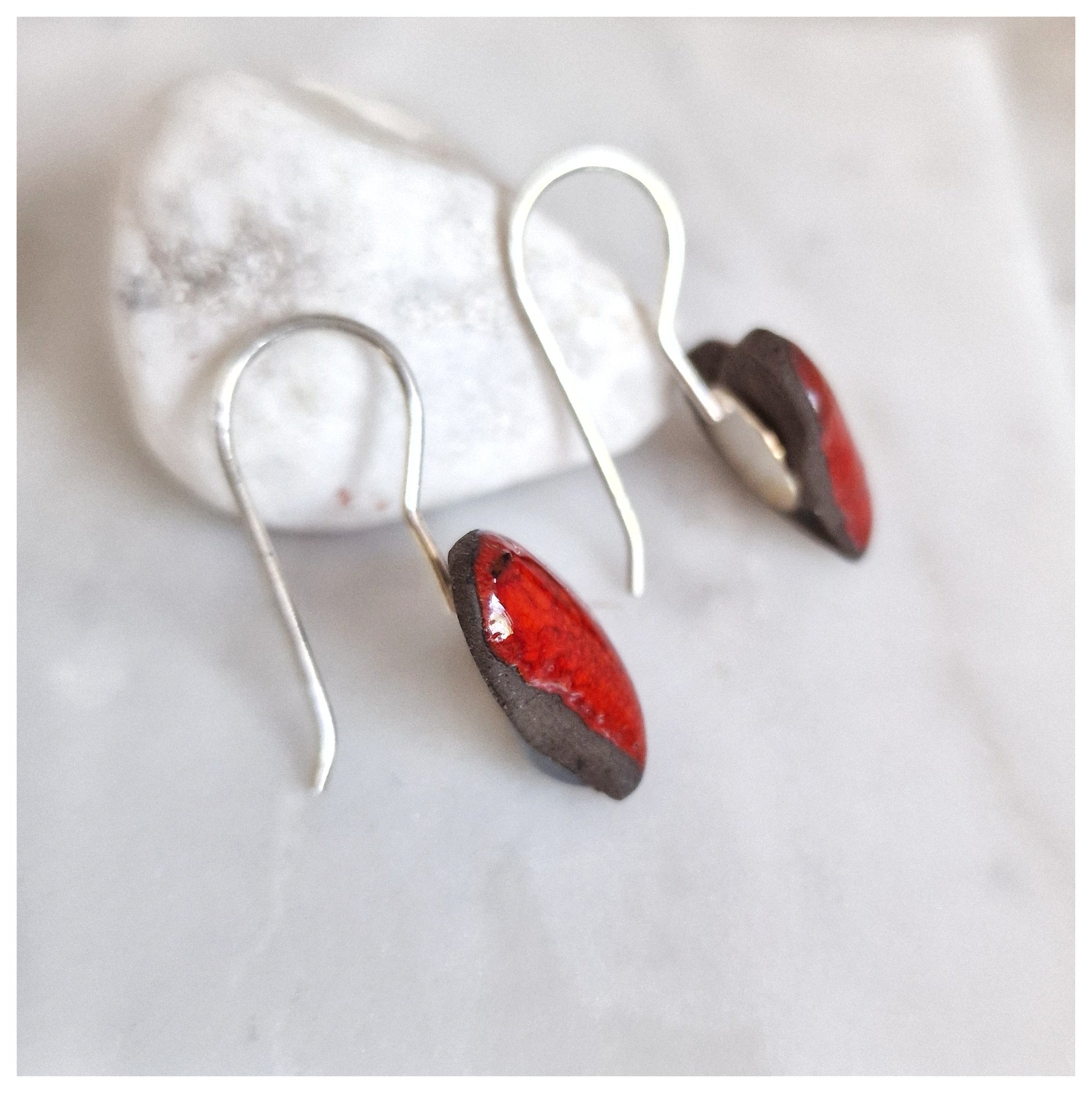 Pendientes corazón plata colgantes