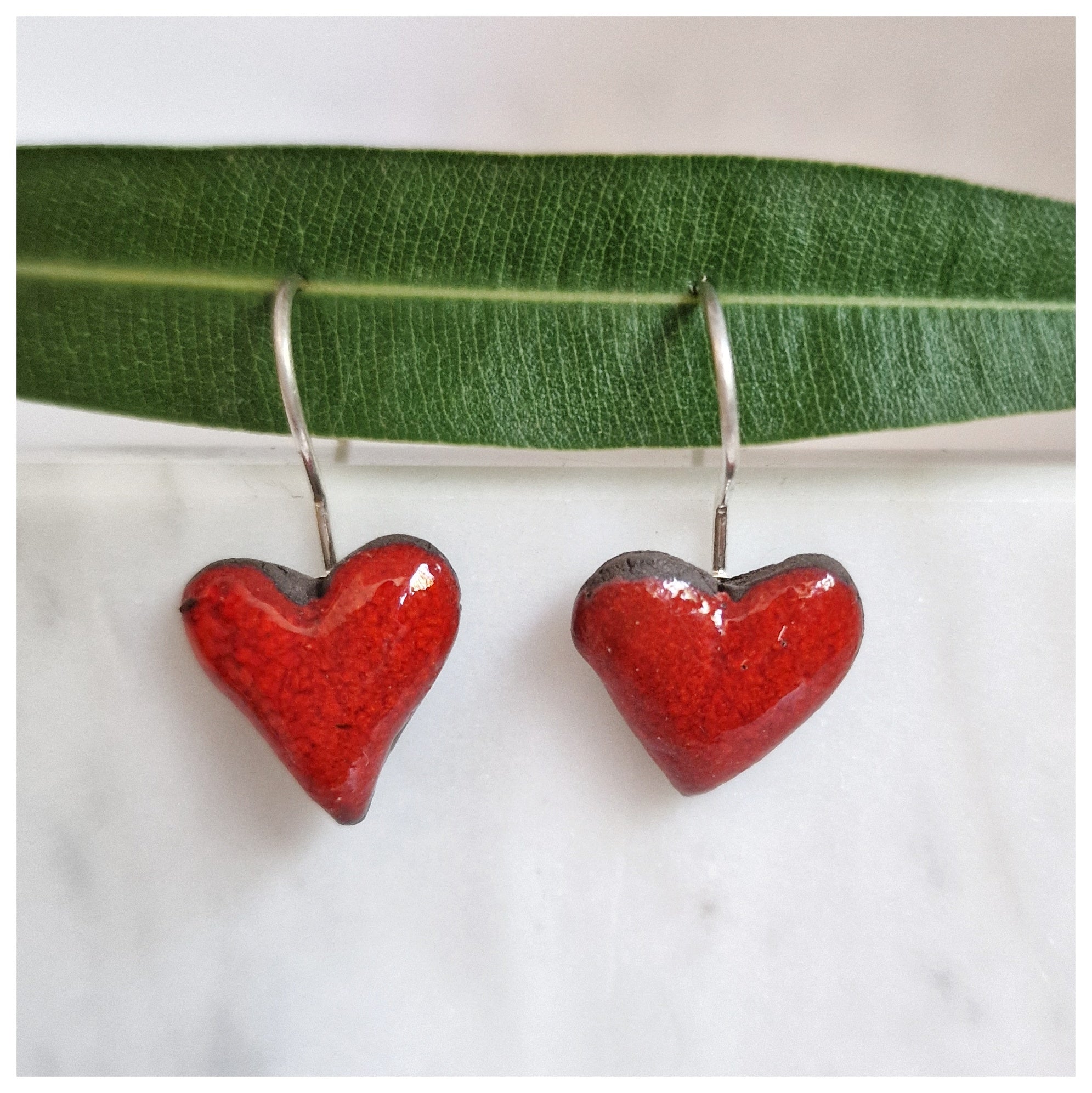 Pendientes corazón plata colgantes