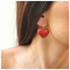 Pendientes corazón plata colgantes