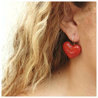 Pendientes corazón plata colgantes