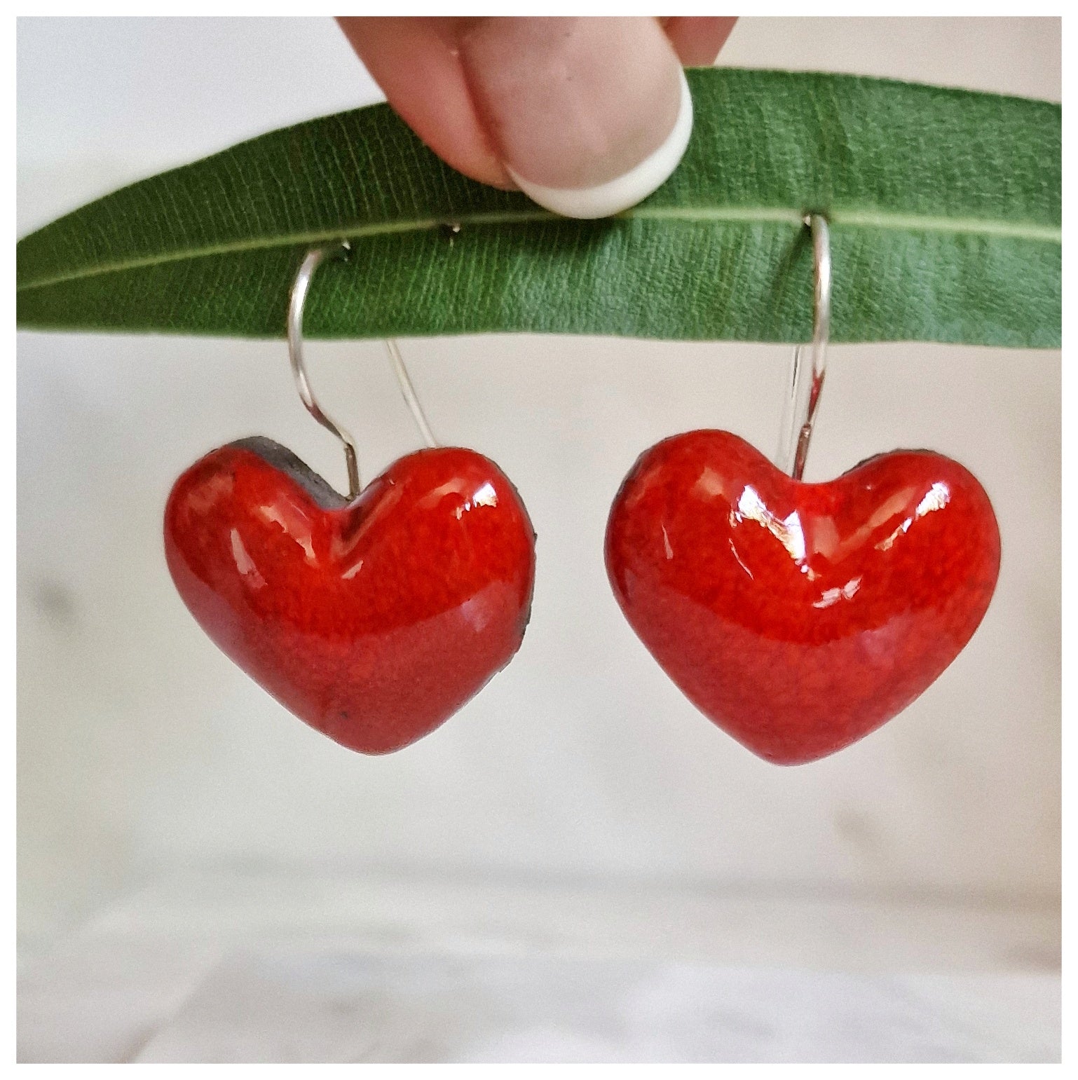 Pendientes corazón plata colgantes