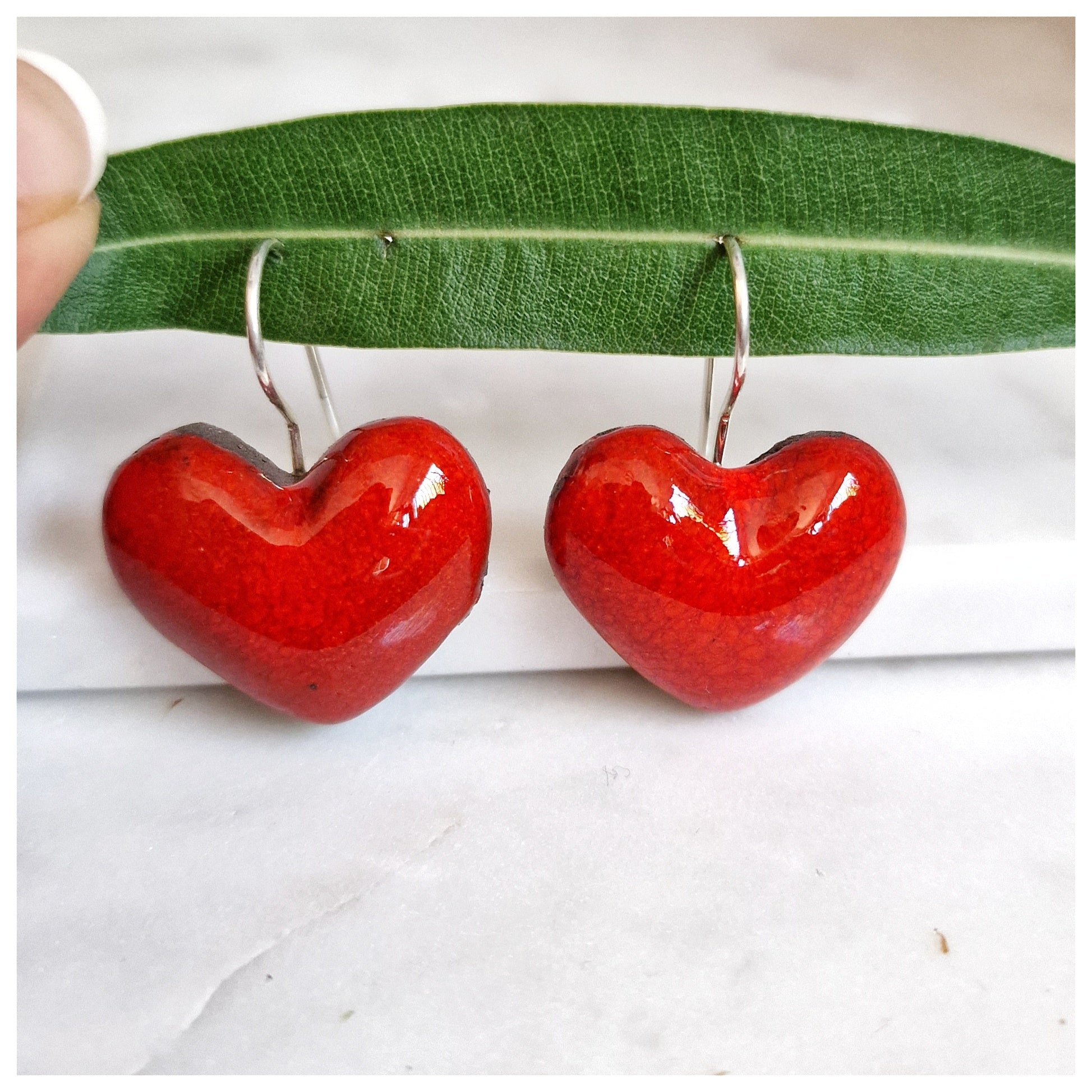 Pendientes corazón plata colgantes