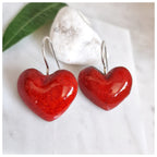 Pendientes corazón plata colgantes