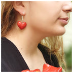 Pendientes corazón plata colgantes