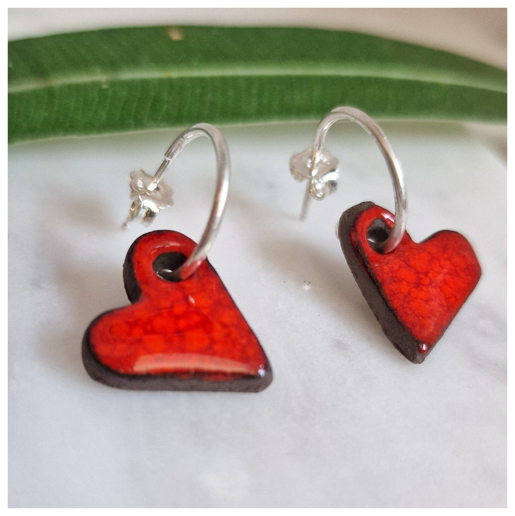 Pendiente corazón plata con aro