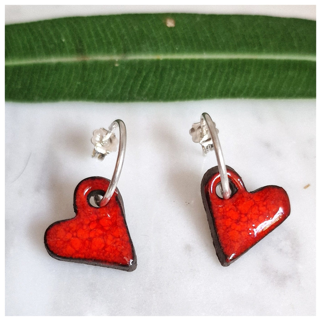 Pendiente corazón plata con aro