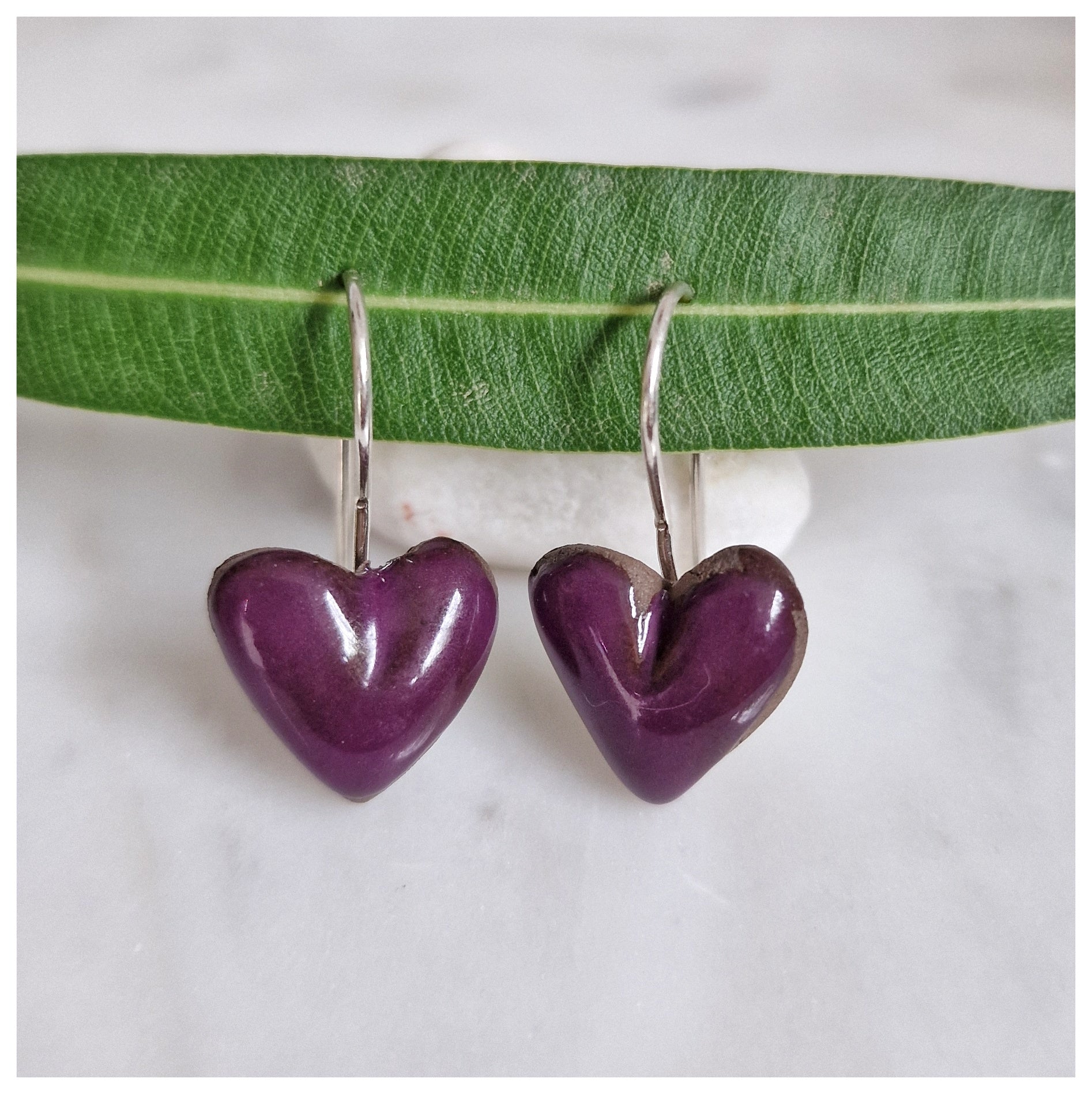 Pendientes corazón plata colgantes