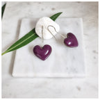 Pendientes corazón plata colgantes