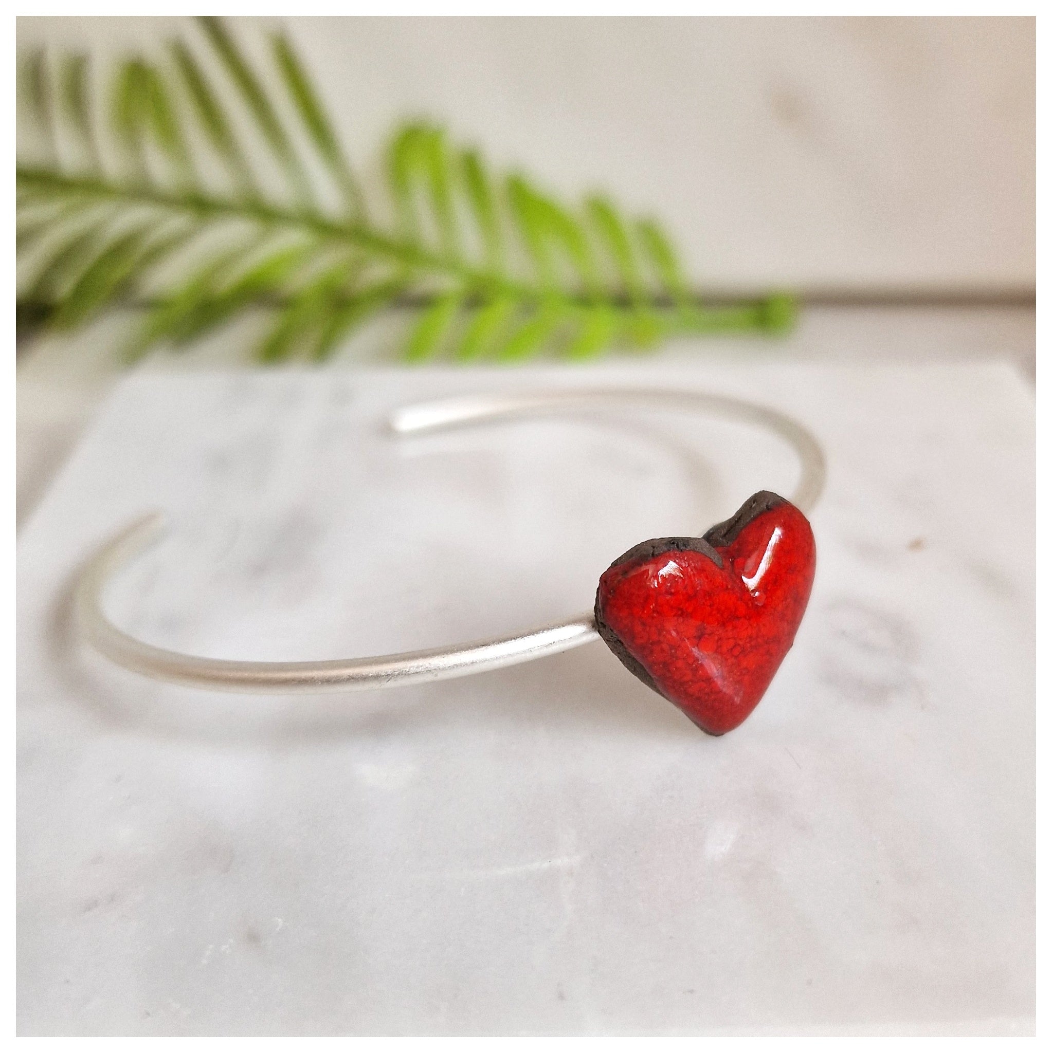 Pulsera corazón plata