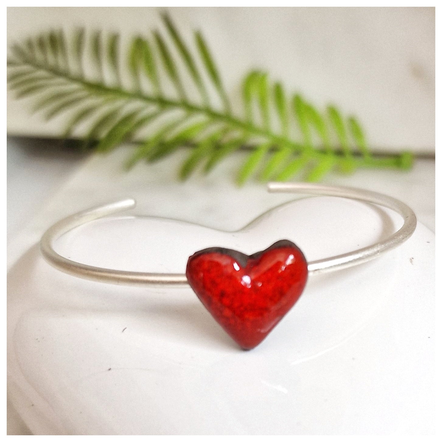 Pulsera corazón plata