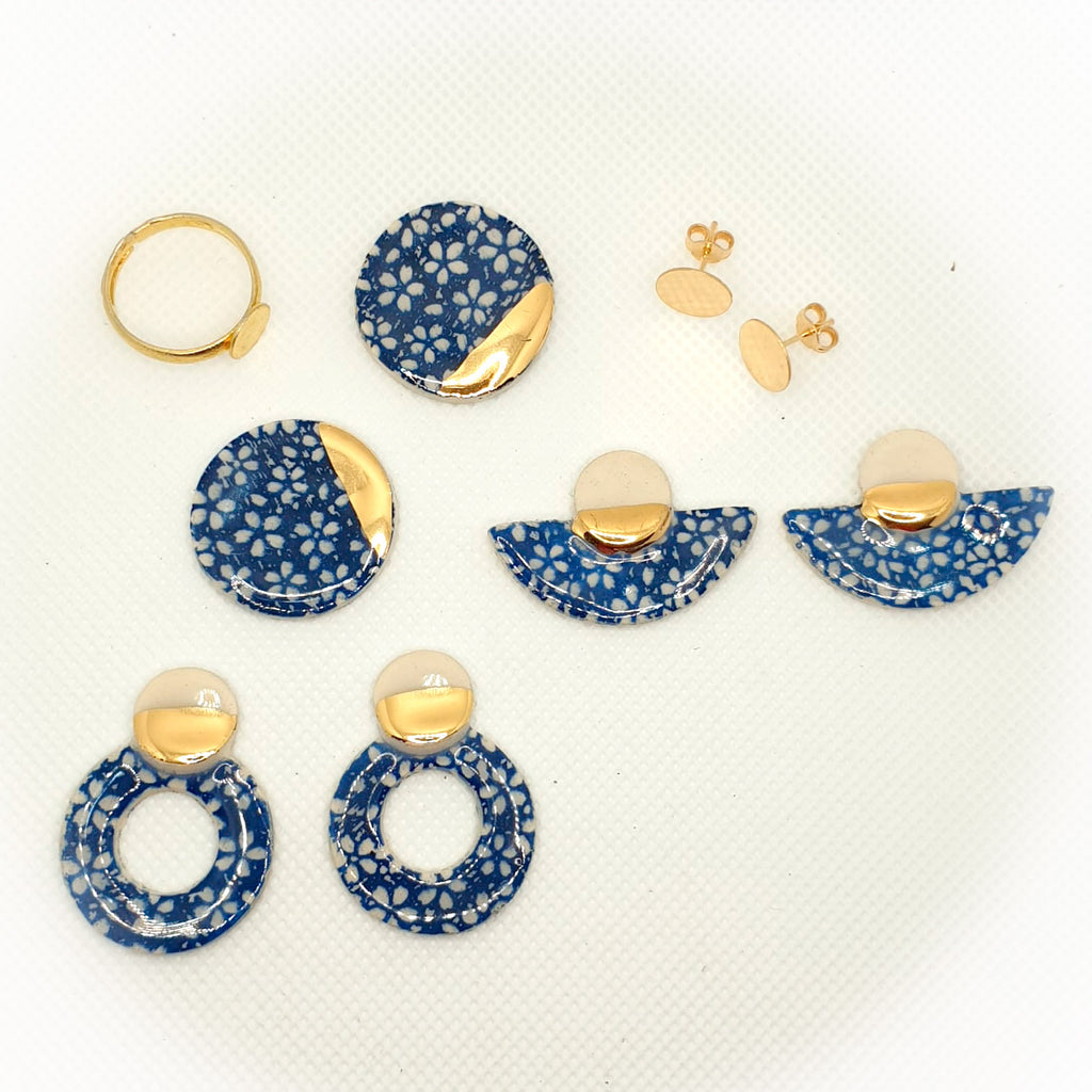 Pendientes Flores azules